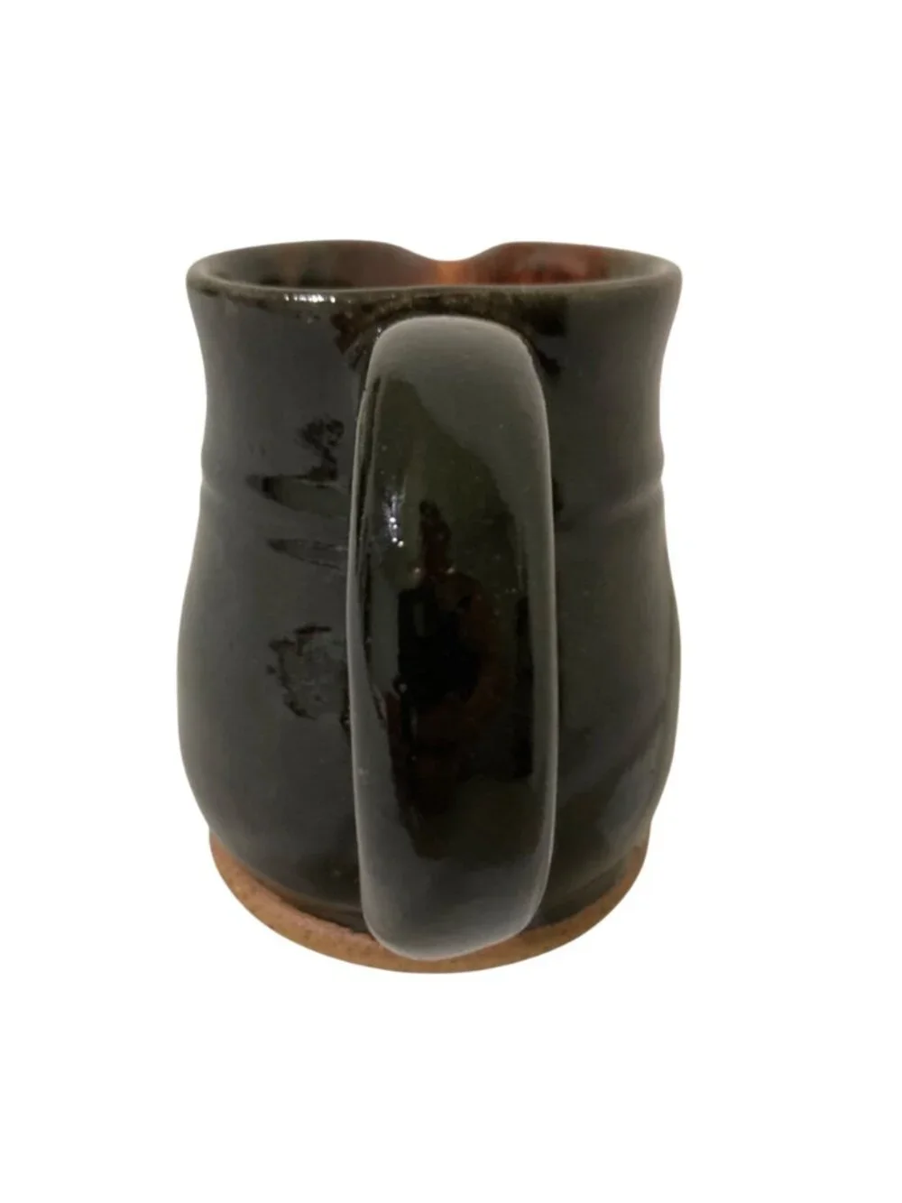Art Pottery Handmade Pitcher Vase Creamer Black Gray Rust